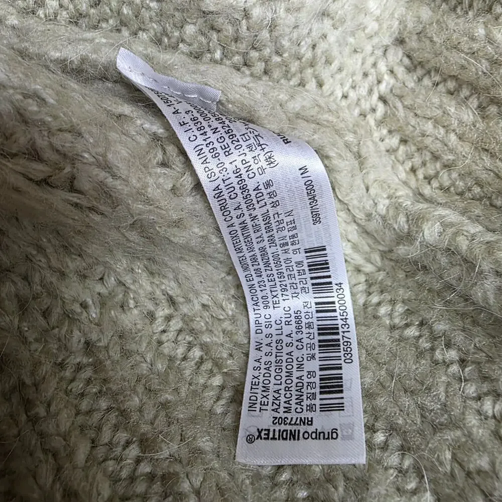 Zara Jeweled Button Chunky Knit Cardigan Blogger Favorite Sage Medium